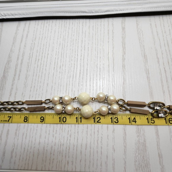 Gerard Yosca Chain Link Tassel Pendant Necklace Vintage Statement Rhinestone - Picture 10 of 11